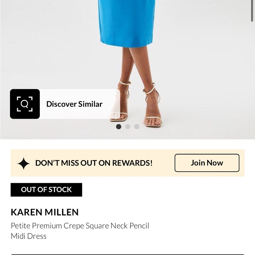 Karen Millen Vibrant Blue Midi Dress - Picture 4 of 6